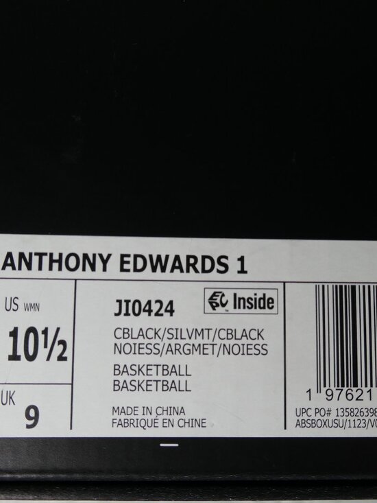 Adidas Anthony Edwards 1 AE1 “Chrome” Black Blue 9.5 Men / 10.5 Women JI0424 main image 7